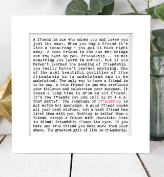 Friendship- Framed Wise Words