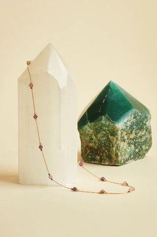 Estella Bartlett Wellness - Amethyst Paper Link Necklace