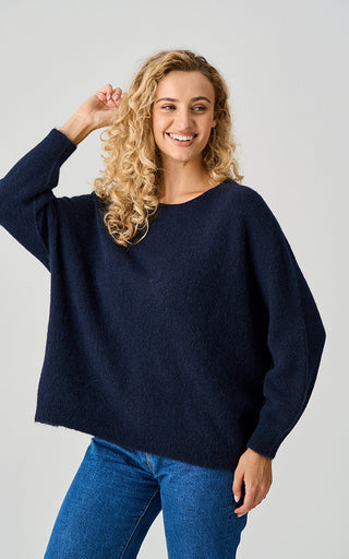 Luella Bettina Long Alpaca Jumper In Navy