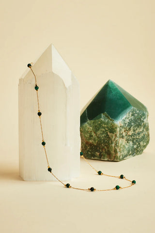 Estella Bartlett Wellness - Malachite Paperlink Necklace
