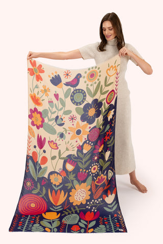 Powder - Scandi Two-tone Floral Print Scarf