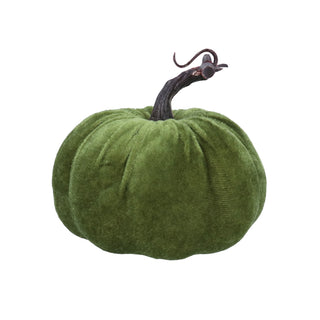 Velvet Orn 13.75cm - Green Pumpkin