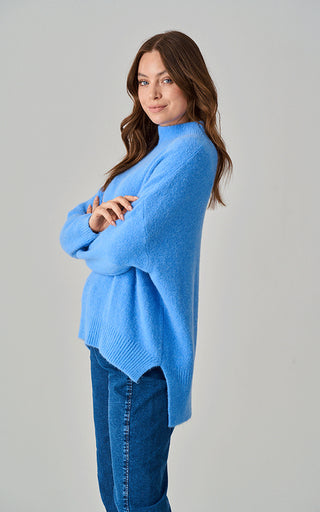 Luella Lulu Sky Blue Funnel Neck Alpaca Knit Jumper