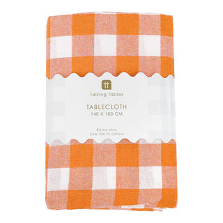 Gingham Orange Table Cloth