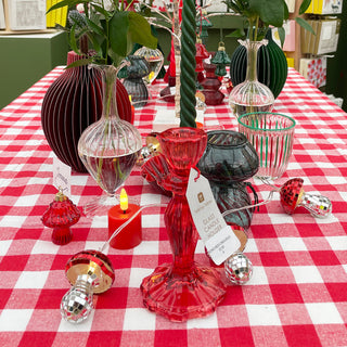 GINGHAM, FABRIC TABLECLOTH, RED