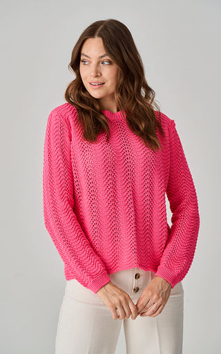 Luella Bibury Pink Cotton Open Weave Jumper