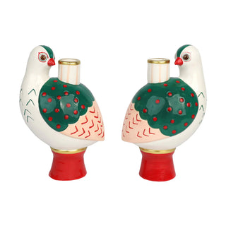 CERAMIC CANDLE HOLDER BIRD