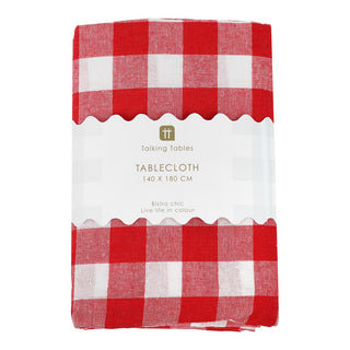 GINGHAM, FABRIC TABLECLOTH, RED