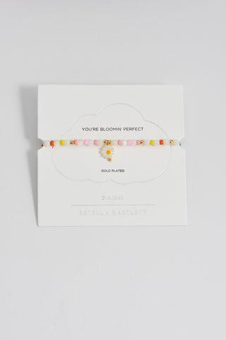 Estella Bartlett Multi Gemstone Shell Flower Bracelet "