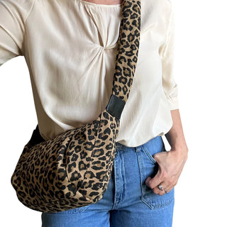 Sixton London - Brixton Cross Body Sling Bag - Sand Leopard Print
