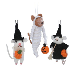 Mixed Wool Dressed Mouse w Pumpkin Dec