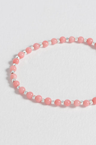 Estella Bartlett Wellness Coral Agate Amelia Bracelet - Silver Plated