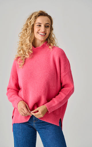 Luella Lulu French Pink Funnel Neck Alpaca Knit Jumper