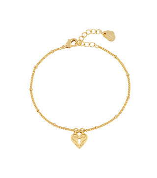 Estella Bartlett Gold Engraved Heart Padlock Bracelet