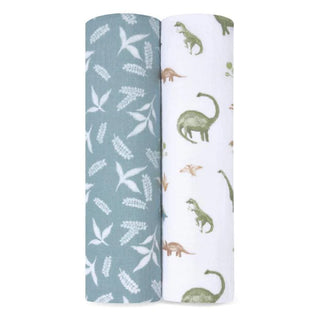 Aden & Anais Dino Jungle essentials cotton muslin swaddle 2 pack