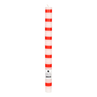CANDLE SHOP, DINE IN COLOUR, DINNER CANDLE, RED WHITE STRIPE,