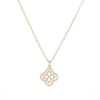 PARK LANE- GOLD PLATED MOTHER OF PEARL CLOVER NECKLACE