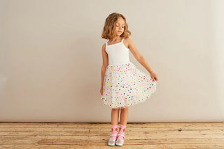 Bob & Blossom White Spot Dress