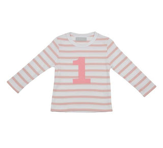 Bob & Blossom Dusty Pink & White Breton Striped T-Shirt