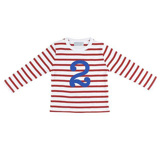 Bob & Blossom Red & White Breton Striped T Shirt