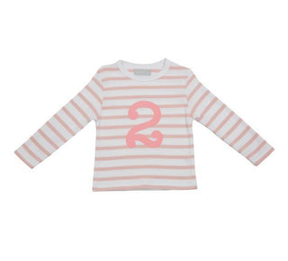 Bob & Blossom Dusty Pink & White Breton Striped T-Shirt