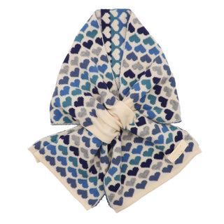 ZELLY - PULL THROUGH BLUE HEARTS SCARF