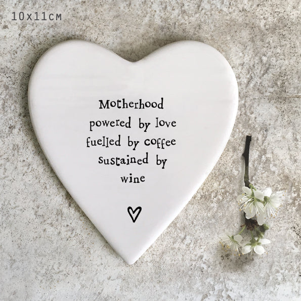 Porcelain coaster-Motherhood powered by love.