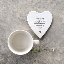 Load image into Gallery viewer, Porcelain coaster-Motherhood powered by love.
