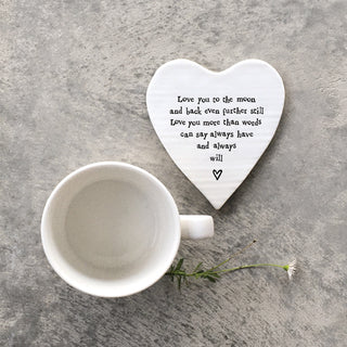 Porcelain coaster-Love you to the moon