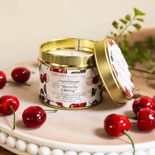 Toasted Crumpet Morello Cherry Candle in a Matt Gold Tin