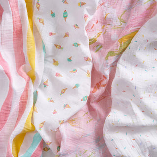 aden + anais
essentials cotton muslin swaddles 4 pack - ice cream