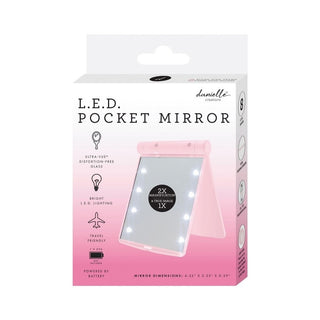 Danielle LED Pocket Mirror - Blush Pink