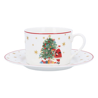 Nostalgia New Bone China Santa/Tree Cup/Saucer