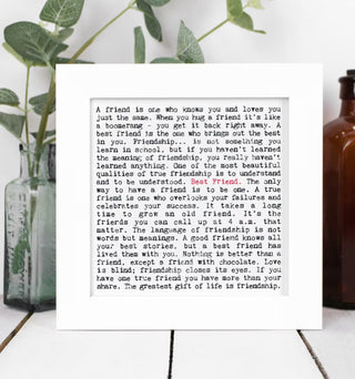 Best Friend - Framed Wise Words