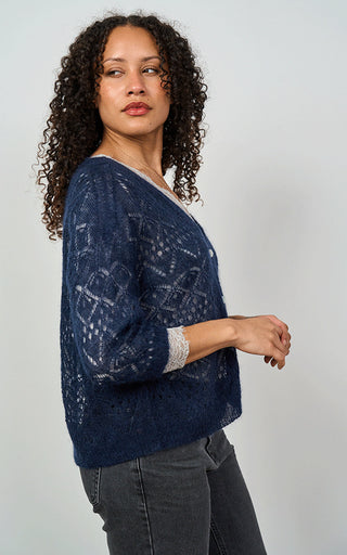Luella Morven Mohair Blend Lace Knit Cardigan