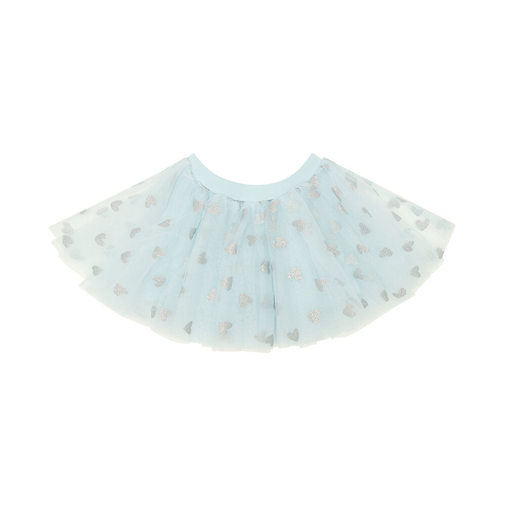 Bob & Blossom Sky Blue Tutu with Silver Hearts