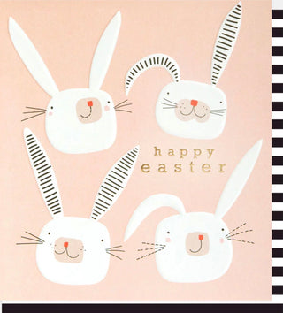 HAPPY EASTER BUNNY FACES ON PINK