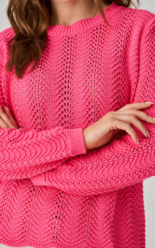 Luella Bibury Pink Cotton Open Weave Jumper
