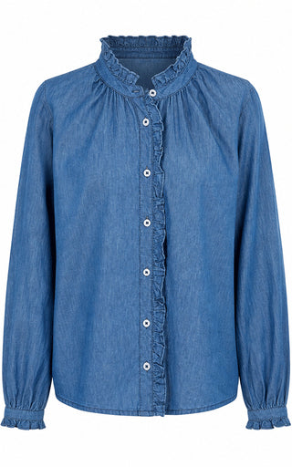 Luella Brora Denim Blouse in Blue