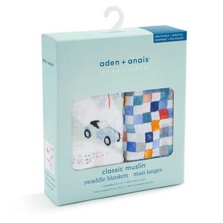 aden + anais
essentials cotton muslin swaddle 2 pack - vintage cars