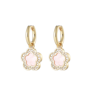 PARK LANE - GOLD PLATED EARRINGS WITH CUBIC ZIRCONIA STONES - PINK