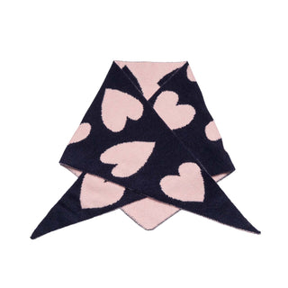 Loxely Lane Small Knitted Triangle Hearts Navy