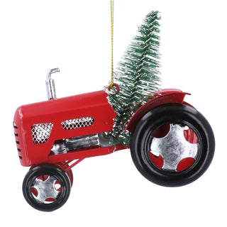 Metal Tractor w Tree Dec                      ~