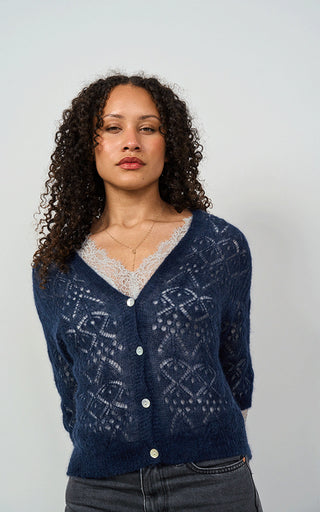 Luella Morven Mohair Blend Lace Knit Cardigan
