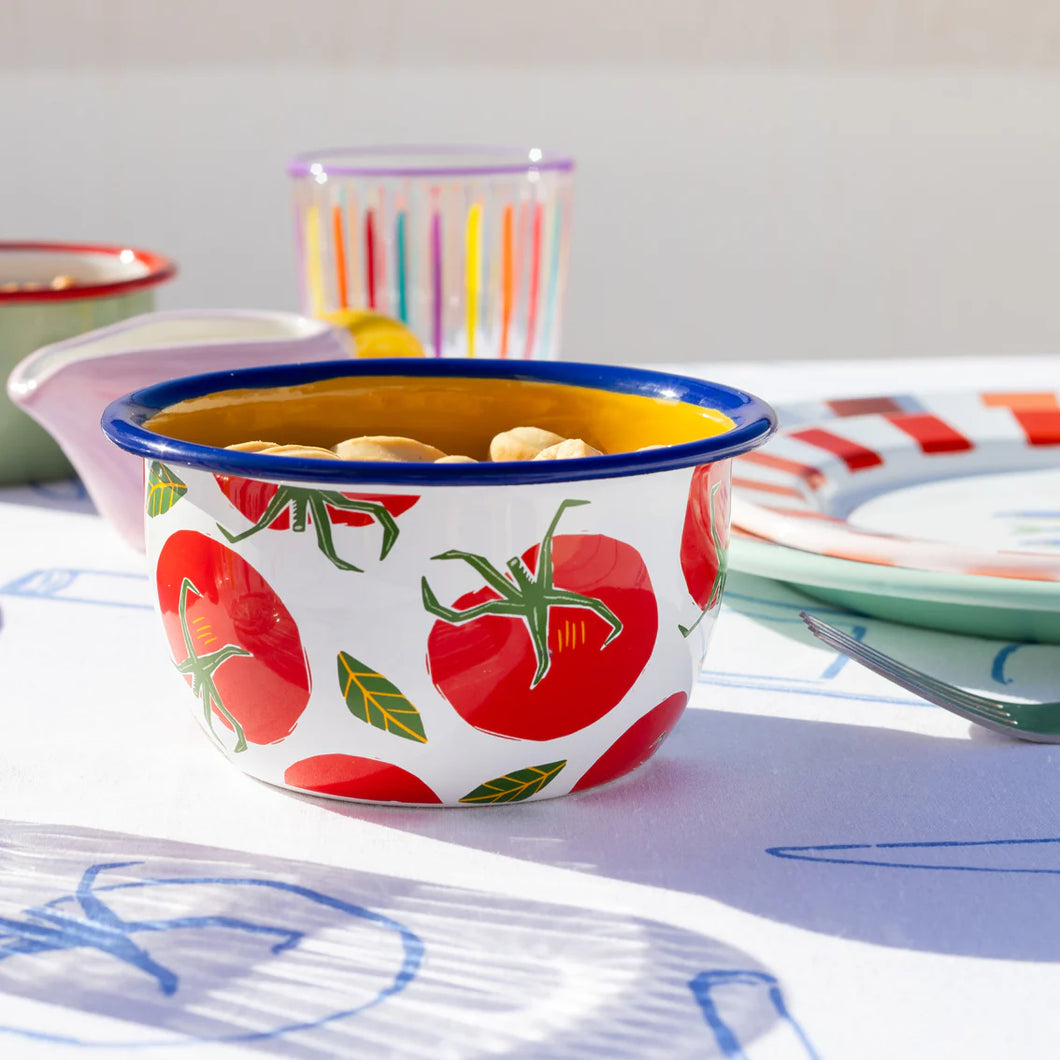 BON APPETIT, ENAMEL BOWL, TOMATO