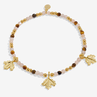 AUTUMN'S CALLING A LITTLE | LEAVES ARE FALLING AUTUMN IS CALLING | Gold Plated | Bracelet | 17.5cm stretch
