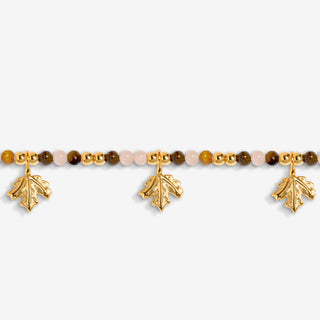 AUTUMN'S CALLING A LITTLE | LEAVES ARE FALLING AUTUMN IS CALLING | Gold Plated | Bracelet | 17.5cm stretch