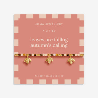 AUTUMN'S CALLING A LITTLE | LEAVES ARE FALLING AUTUMN IS CALLING | Gold Plated | Bracelet | 17.5cm stretch