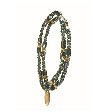 Duet Shimmer Bracelet - Green/Gold