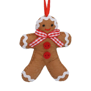 Felt Dec - Gingerbread Man w Buttons/Bow